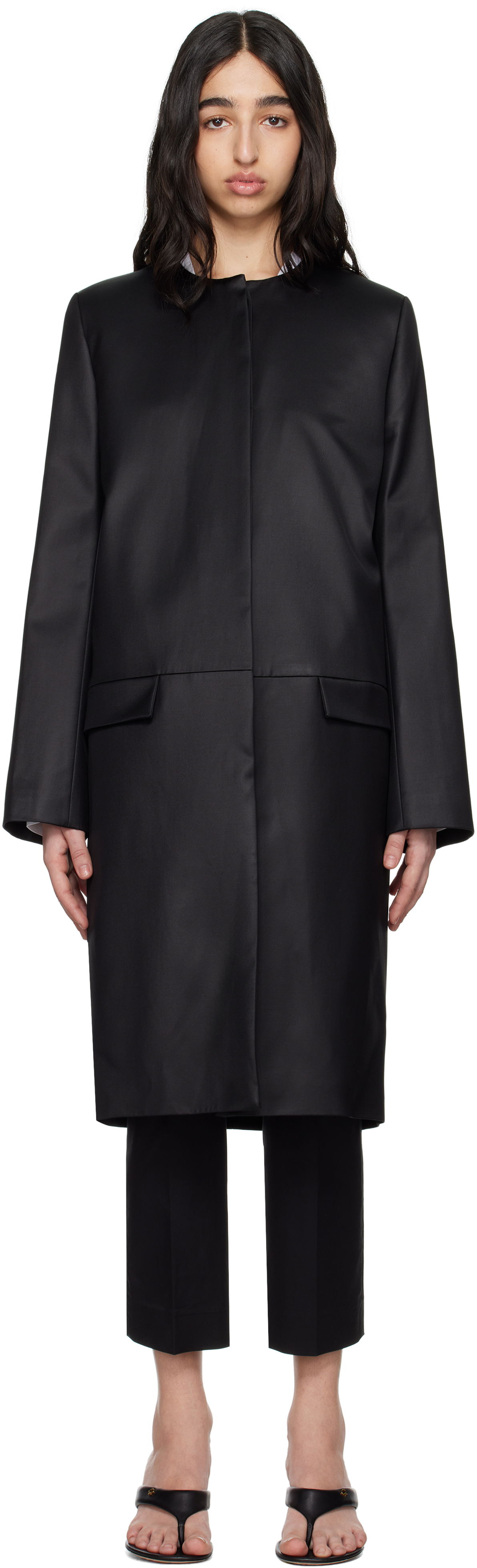 Plašči TOTEME TOTEME Chintz Coat Črna | 252-WRO0208-FB0390, 0
