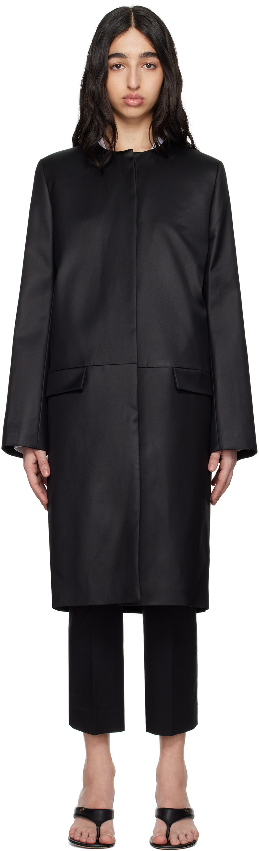 Plašči TOTEME TOTEME Chintz Coat Črna | 252-WRO0208-FB0390