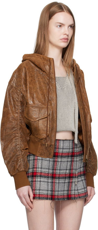 Bomber jakna R13 R13 Shirred Oversized Leather Bomber Jacket Rjava | R13WR429-R540A, 1