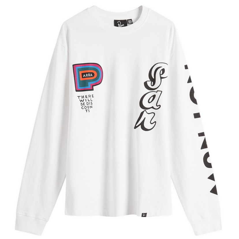 Majica By Parra Parra Long Sleeve T-Shirt There Will Be Discounts Bela | 53430-WHT