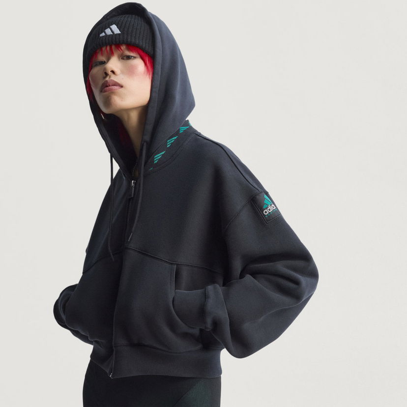 Pulover adidas Performance EQT Cropped Hoodie Črna | JW7348