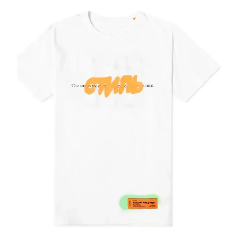 Majica HERON PRESTON Spray Print T-Shirt Bela | HMAA011S209140270188