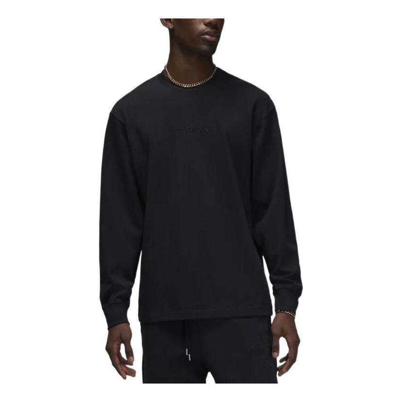 Pulover Jordan Wordmark Long Sleeve Tee Črna | FJ0703-010