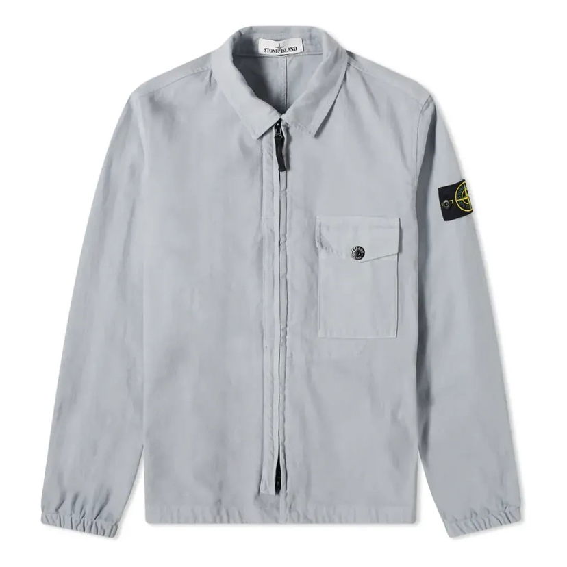 Srajce Stone Island Zip Overshirt Modra | 751510704-V0061
