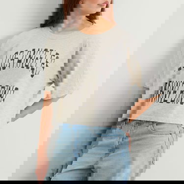 Krop-top Anine Bing Anine Bing Johnny Cropped T-Shirt, Size Large Siva | A-08-11449-GRY1, 5