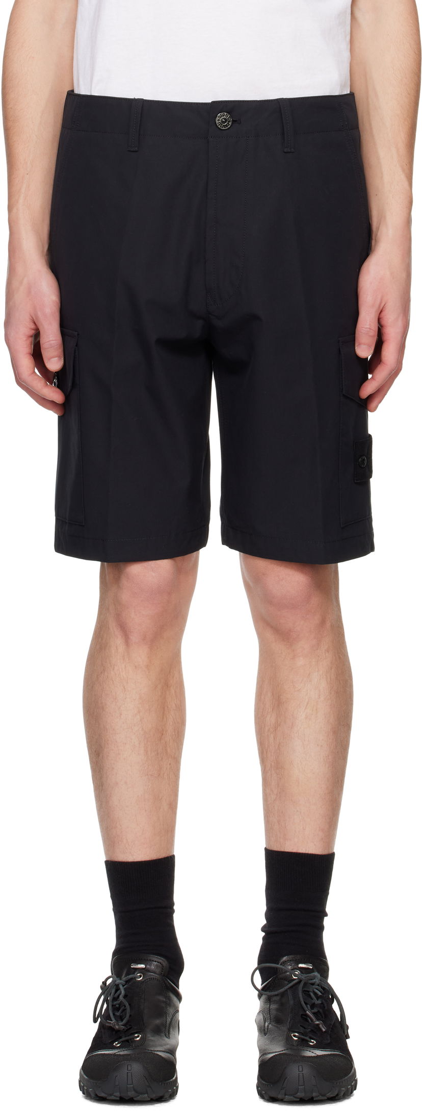 Kratke hlače Stone Island Stone Island Organic Cotton Canvas Cargo Shorts Črna | K1S15 L100014 S00F1