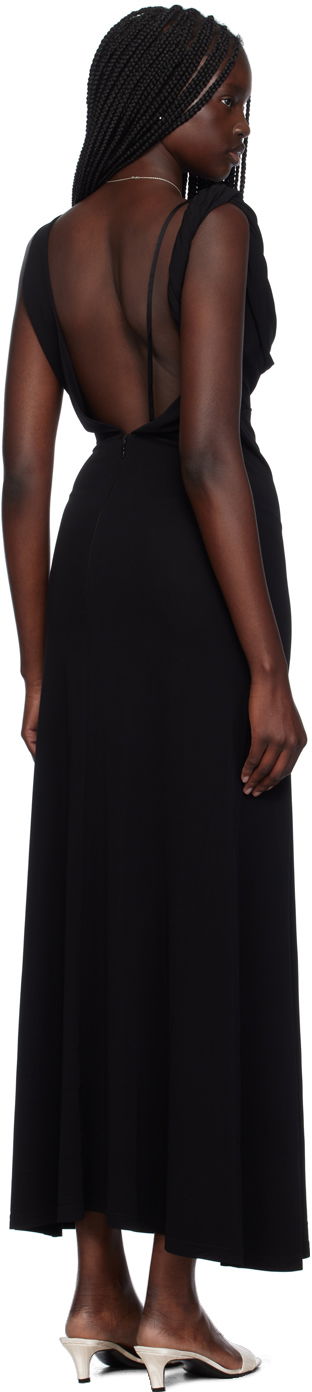 Obleke TOTEME Twist Drape Maxi Dress Črna | 243-WRD2970-FB0162, 2