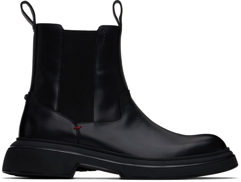 Oblačila BOSS Hugo Polished Leather Chelsea Boots Črna | 50522983