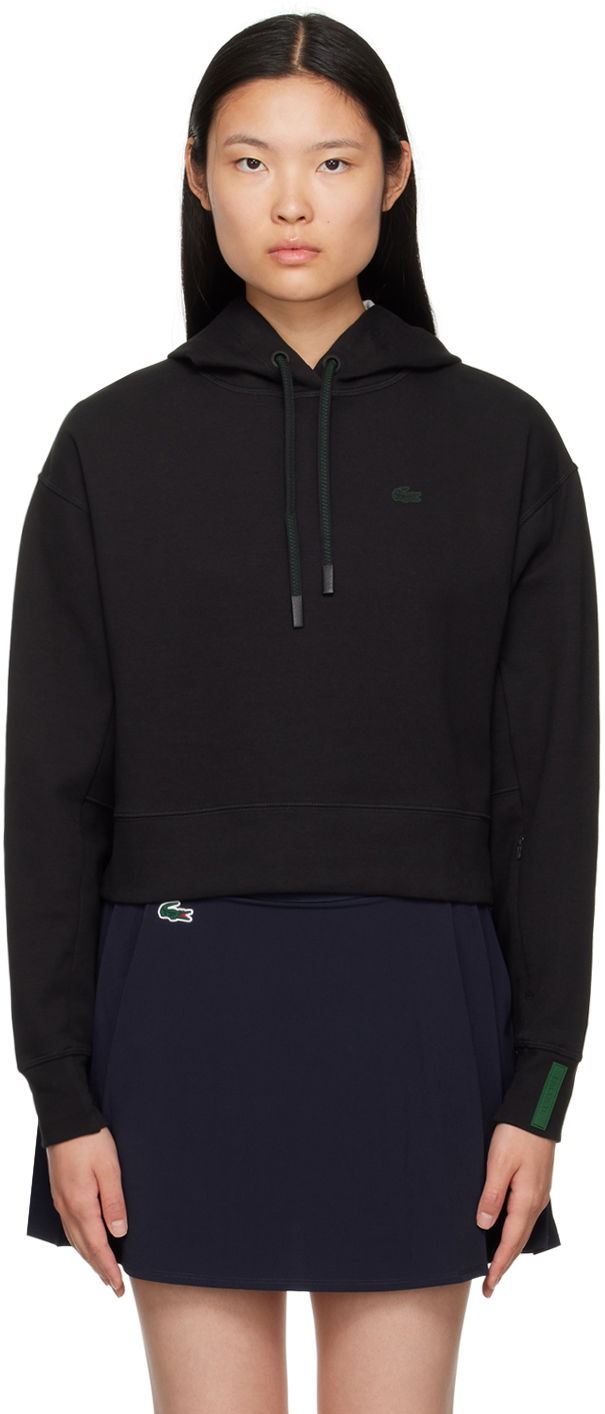 Pulover Lacoste Vent Cropped Hoodie Črna | SF0281_031