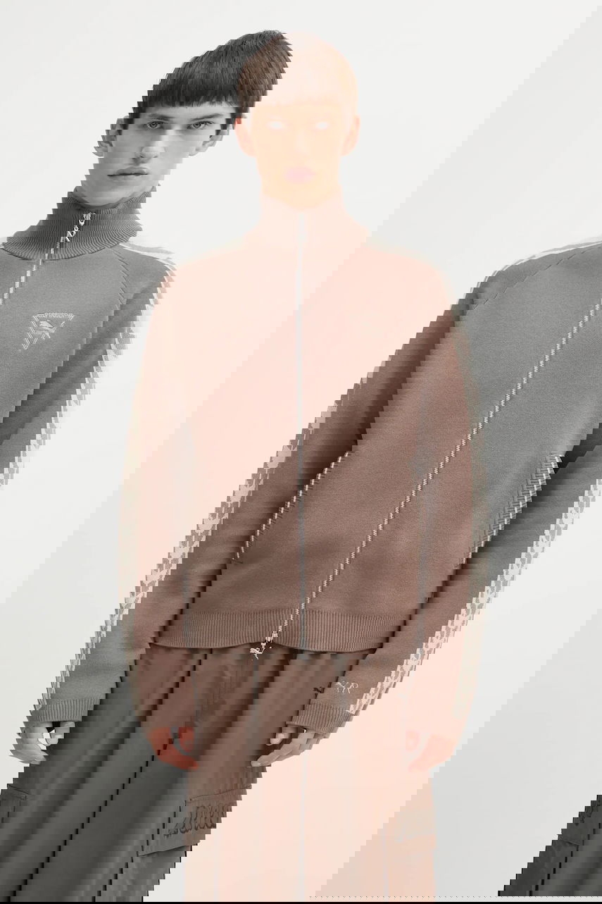 Jakna Puma PUMA x REPRESENT High-Neck Knit Track Jacket with Chevron Stripes Rjava | 632543, 0