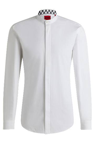 Srajce BOSS Slim-Fit Easy-Iron Cotton Poplin Shirt Bela | 50534067