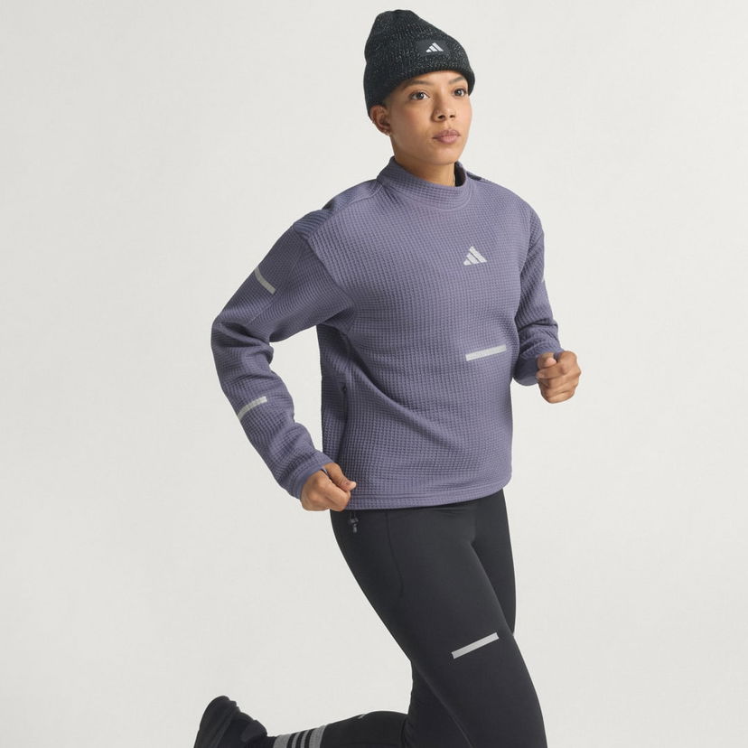 Pulover adidas Performance CLIMAWARM+ Running Top Lila | JP3844