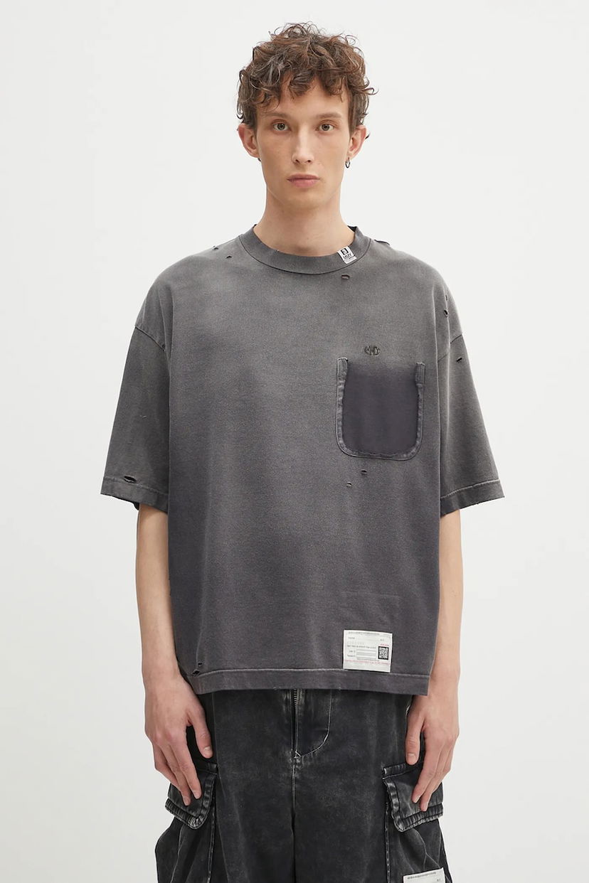 Majica Maison MIHARA YASUHIRO Maison MIHARA YASUHIRO Sun Faded Pocket T-Shirt Siva | A14TS611