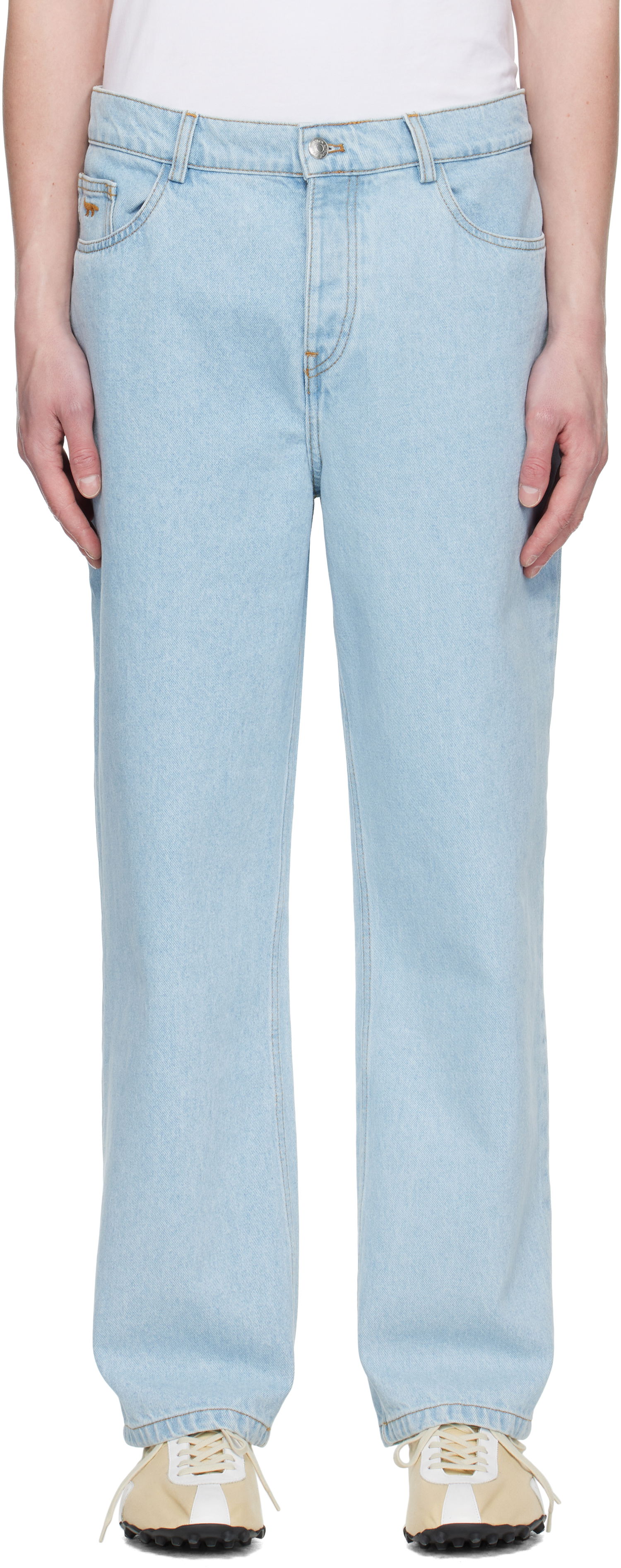 Kavbojke MAISON KITSUNÉ Maison Kitsuné Relaxed Jeans Modra | OM01105WD4009, 0
