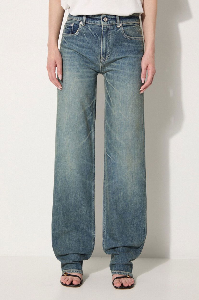 Kavbojke KENZO High Waist Regular Fit Jeans Modra | FE62DP2166S7.DY