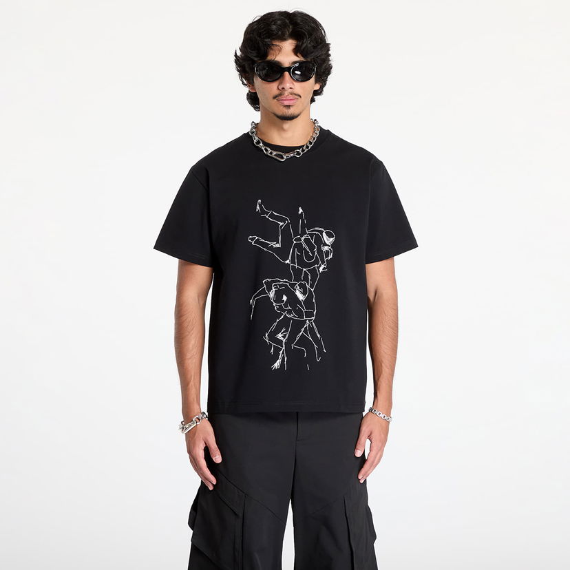 Majica HELIOT EMIL Shelter Printed T-Shirt Črna | PREAW24_M_09_125_BLK01