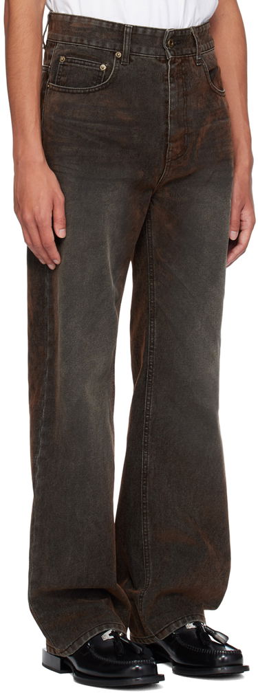 Kavbojke We11done We11done Flocked Jeans Rjava | WD-DP2-24-318-M-BK, 1