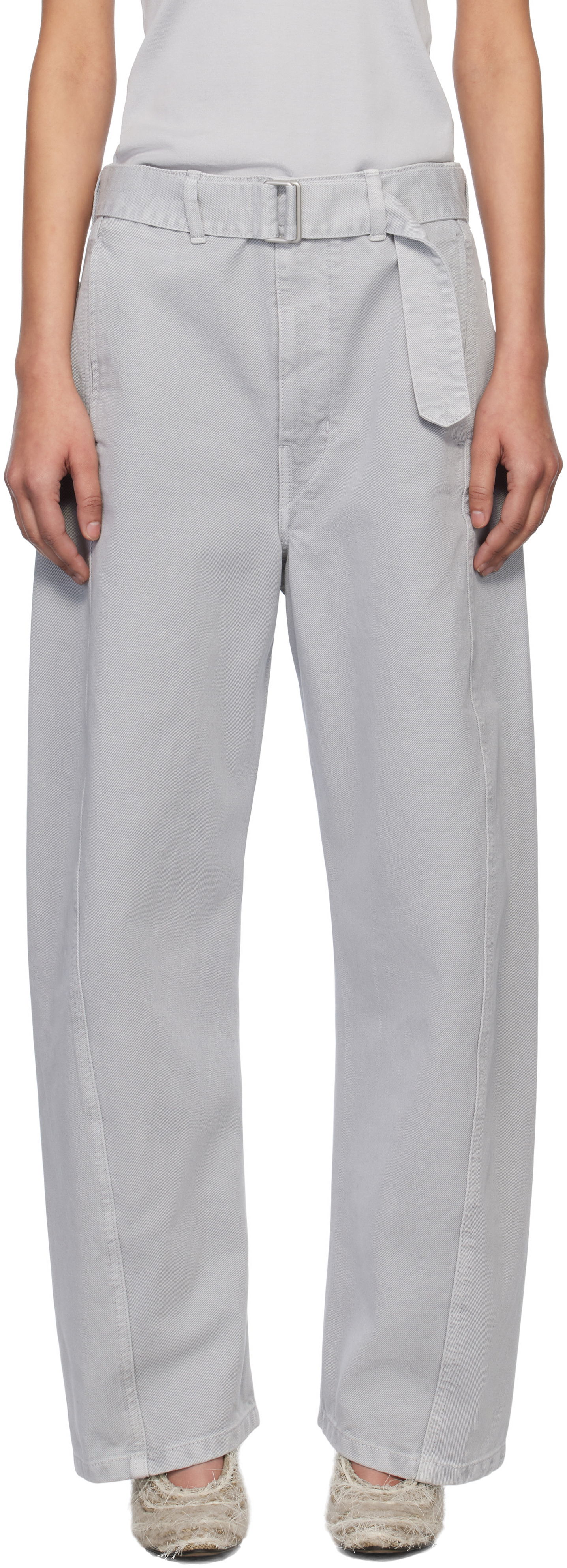 Cargo hlače LEMAIRE Lemaire Twisted Belted Trousers Siva | PA326 LD1036, 0