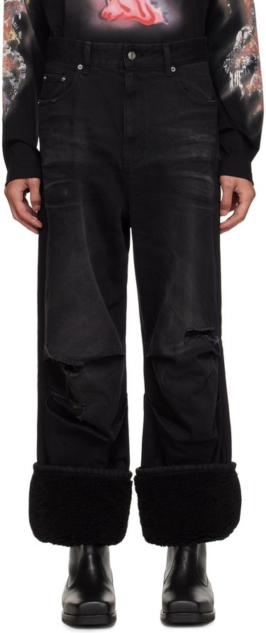 Kavbojke We11done We11done Faded Shearling Cuff Jeans Črna | WD-DP3-23-315-M-BK, 0