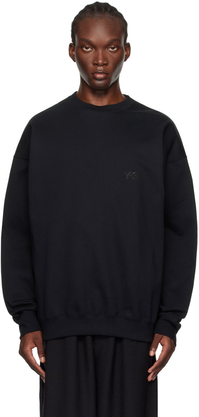 Pulover Y-3 Black Bonded-Logo Sweatshirt Črna | IW0075
