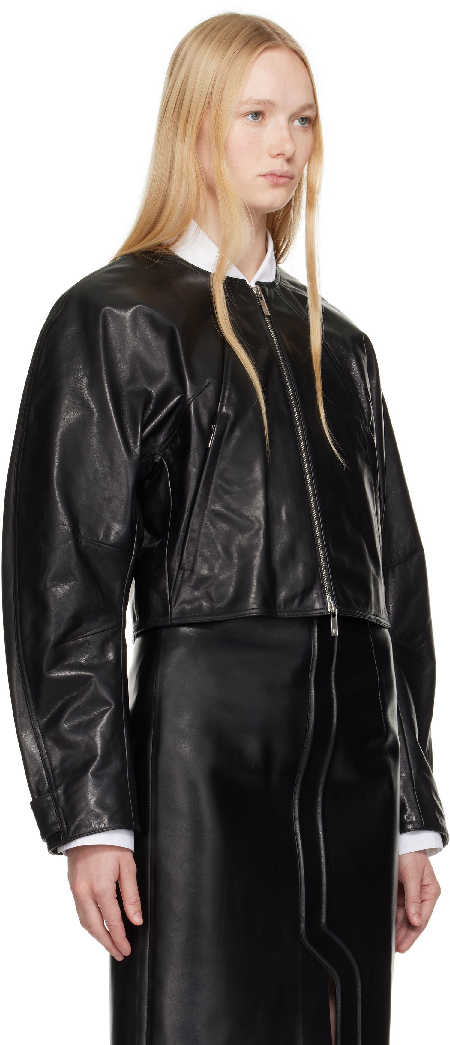 Bomber jakna Helmut Lang Helmut Lang Articulated Leather Jacket Črna | P01HW102, 1
