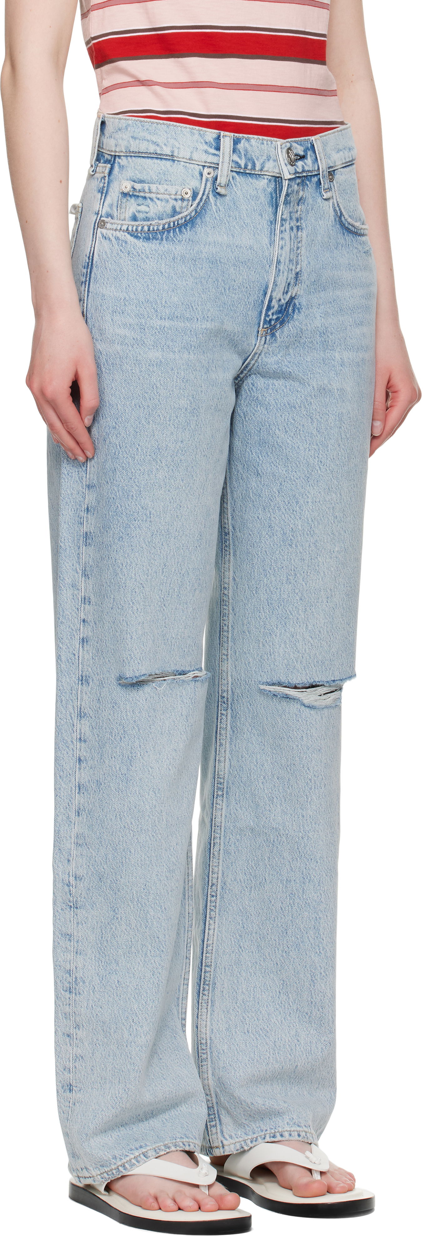 Kavbojke rag & bone rag & bone Shea Relaxed High Rise Jeans Modra | WDD25P1006RGCH, 1