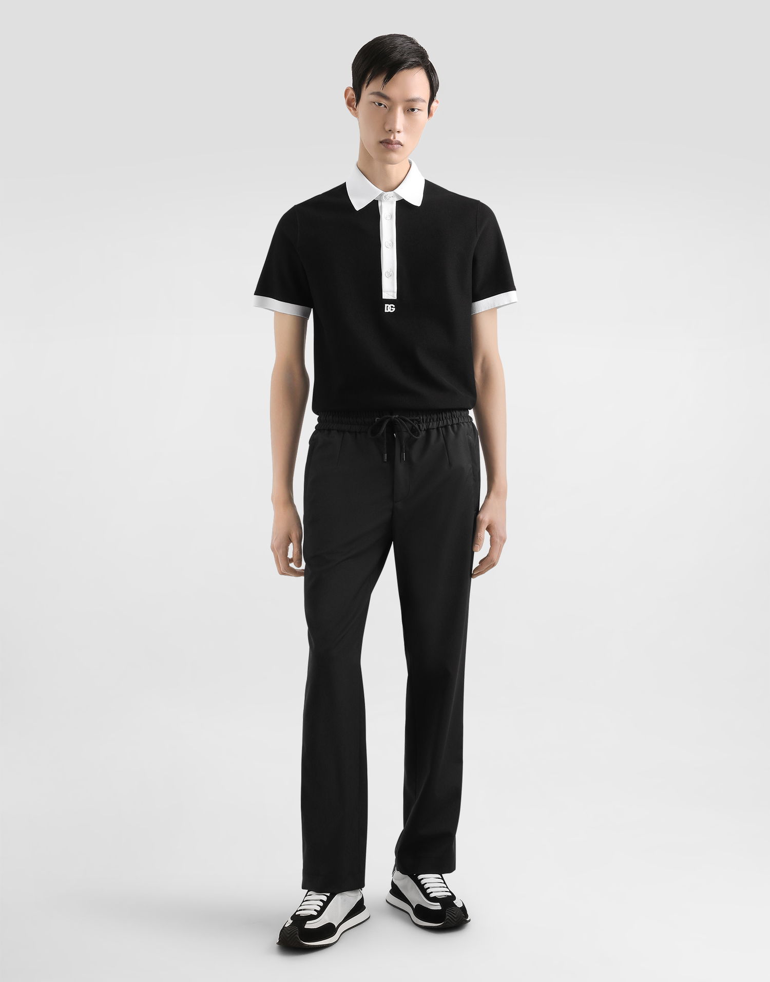 Hlače Dolce & Gabbana Dolce & Gabbana Structured Wool Canvas Trousers Črna | GP14UTFURK8N0000, 1