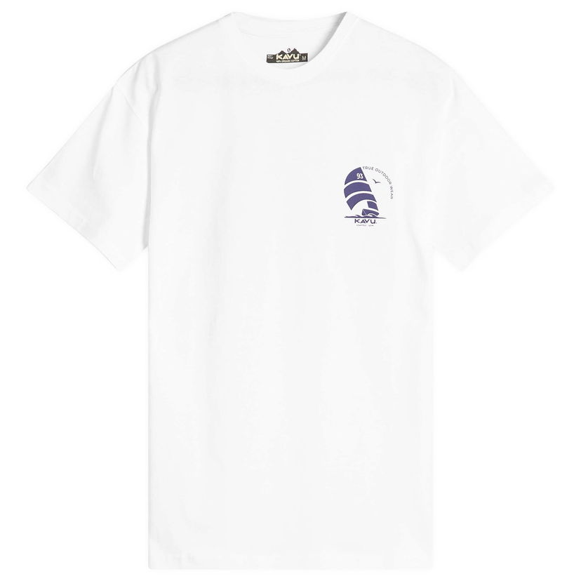 Majica KAVU Rudder Organic Cotton Graphic Tee Bela | EUS251-910