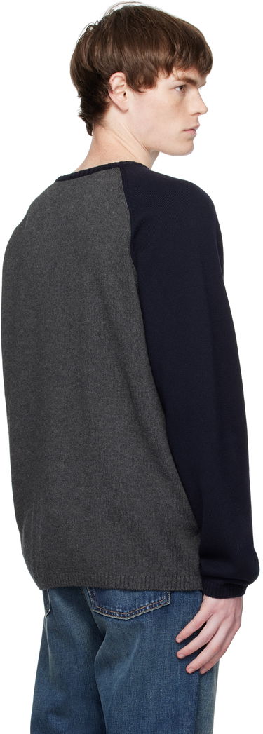 Pleteni pulover We11done We11done Printed Raglan Knit Pullover Sweater Siva | WD-KO2-25-659-U-CH, 2