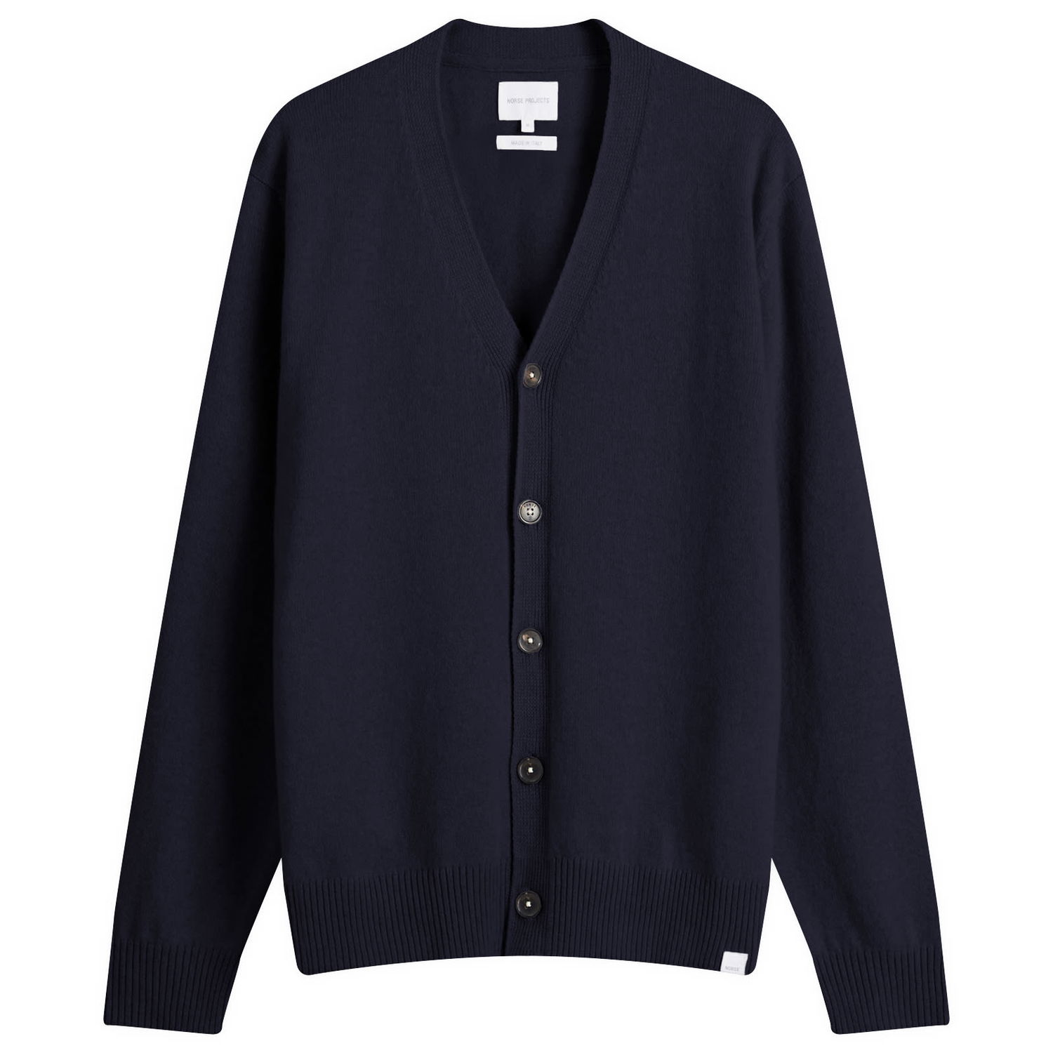 Pleteni pulover NORSE PROJECTS Standard Lambswool Cardigan Modra | N45-0624-7004, 0