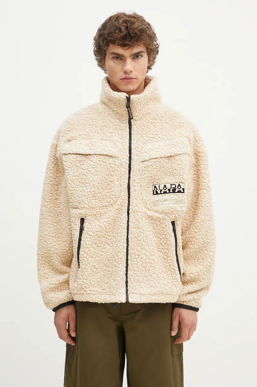 Jakna Napapijri Fleece Jacket T-Jaman Bež | NP0A4HZNN1J1