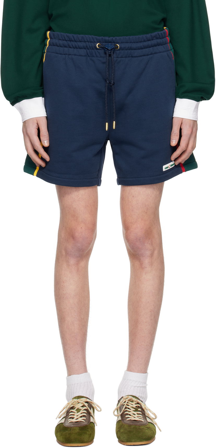 Kratke hlače Casablanca Colourblock Shorts Mornarica | MPS25-JTR-240-01
