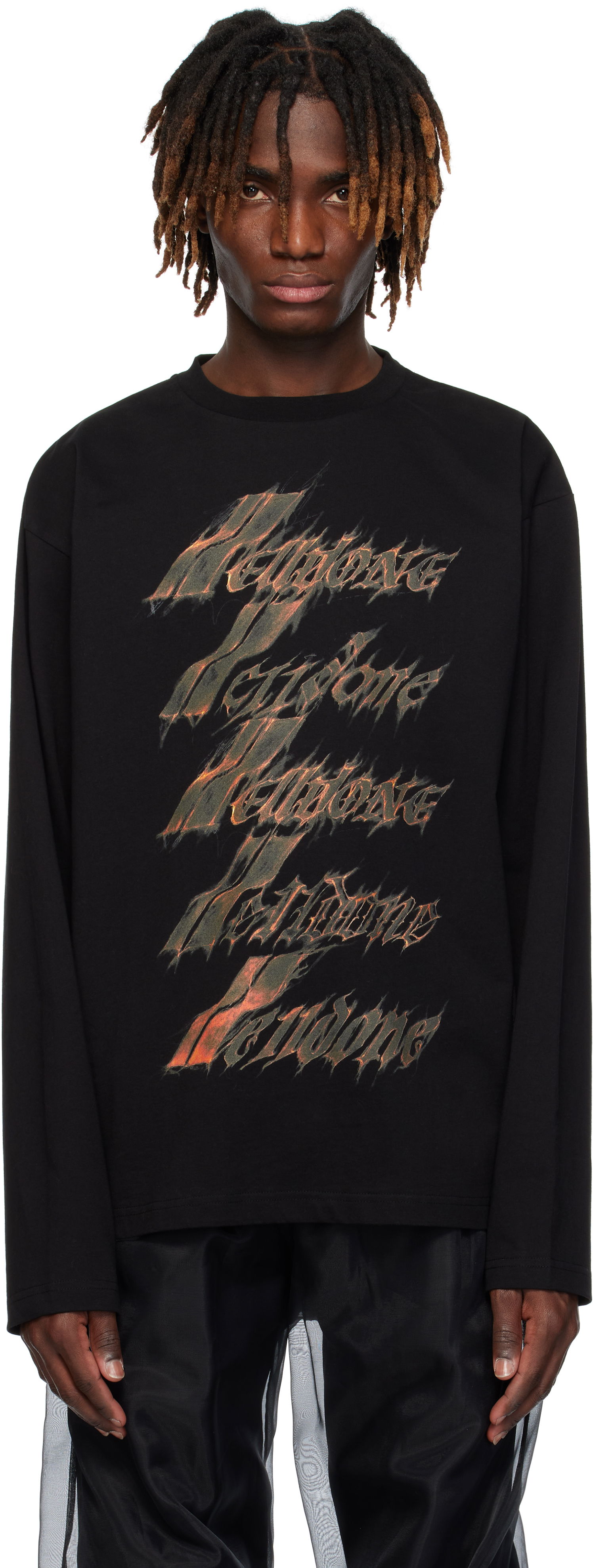 Majica We11done We11done Spark Logo Graphic Long Sleeve T-Shirt Črna | WD-TT0-25-752-U-BK, 0