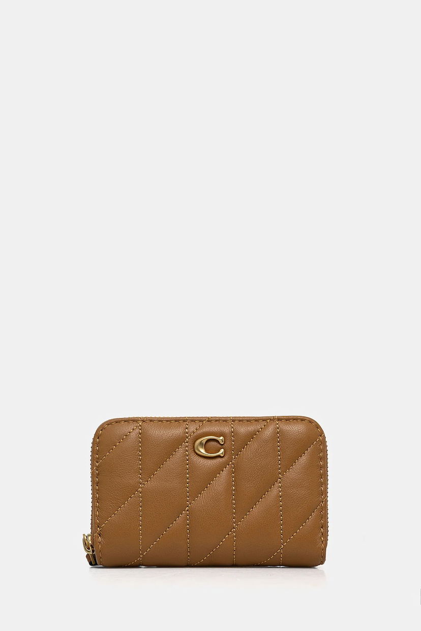 Denarnica Coach Coach Quilted Leather Zip Around Wallet Rjava | CM505