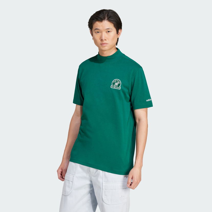 Majica adidas Performance Green Mock Neck Graphic T-Shirt Zelena | JC8368