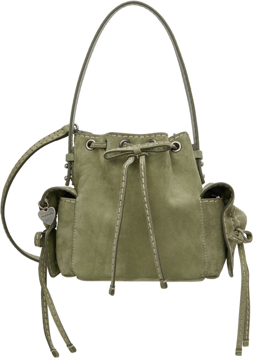 Torbica Acne Studios Acne Studios Multipocket Mini Bucket Bag Zelena | A10458-