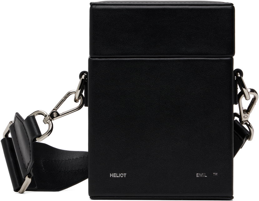 Torba za čez ramo HELIOT EMIL HELIOT EMIL Leather Strap Box Bag Črna | SS25_15_003_BLK01_CO