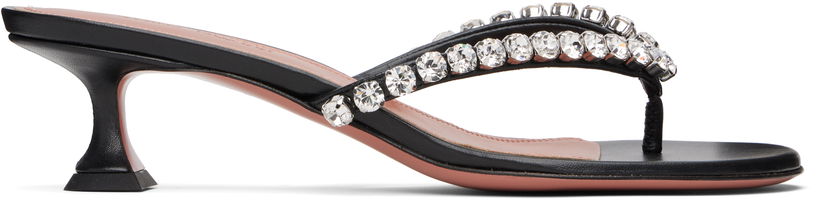 Superge in čevlji Amina Muaddi Gigi Thong Heeled Sandals Črna | GIGI THONG