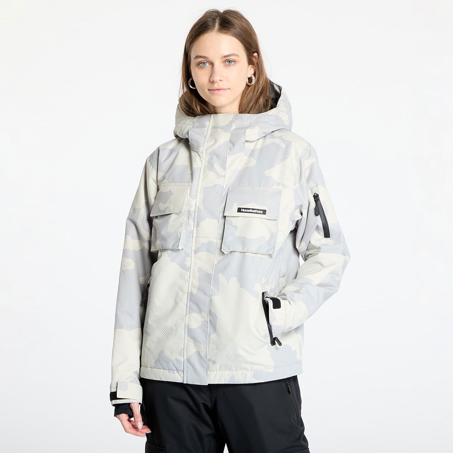 Parka Horsefeathers Snowstorm Print Hooded Jacket Bela | OW221B, 0