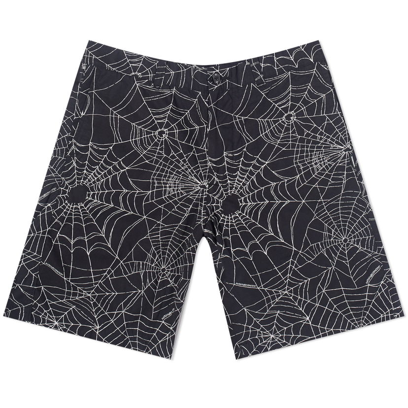 Kratke hlače Neighborhood Neighborhood Spiderweb Shorts Črna | 231UTNH-PTM02-BLK