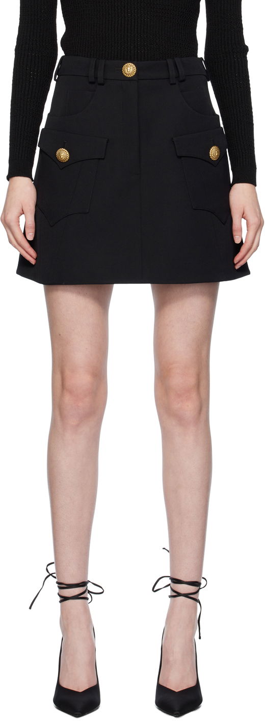 Krila Balmain Pockets Miniskirt Črna | CF1LA359WC09, 0