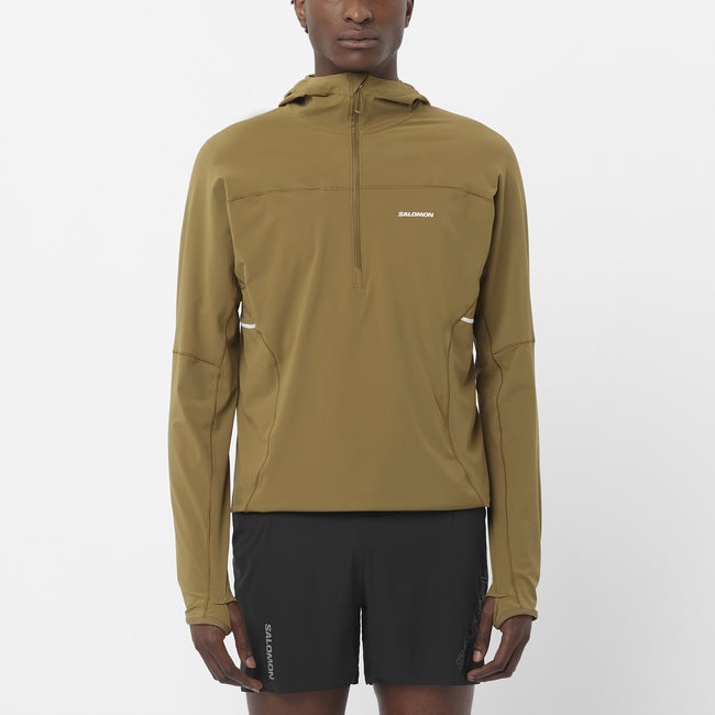 Pulover Salomon Sense Aero Hybrid Hoodie Zelena | LC2639300