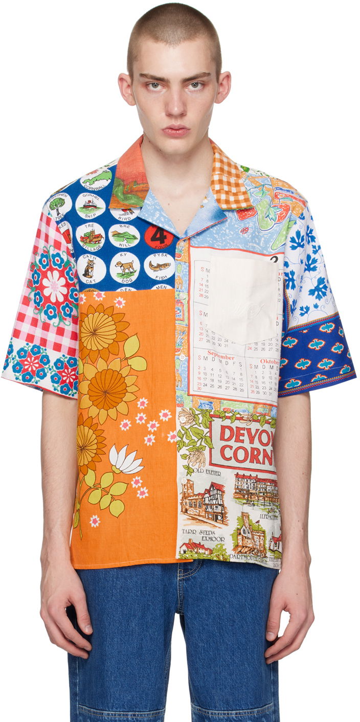 Srajce Marine Serre Regenerated Household Shirt Oranžna | USI014 UWOV0023