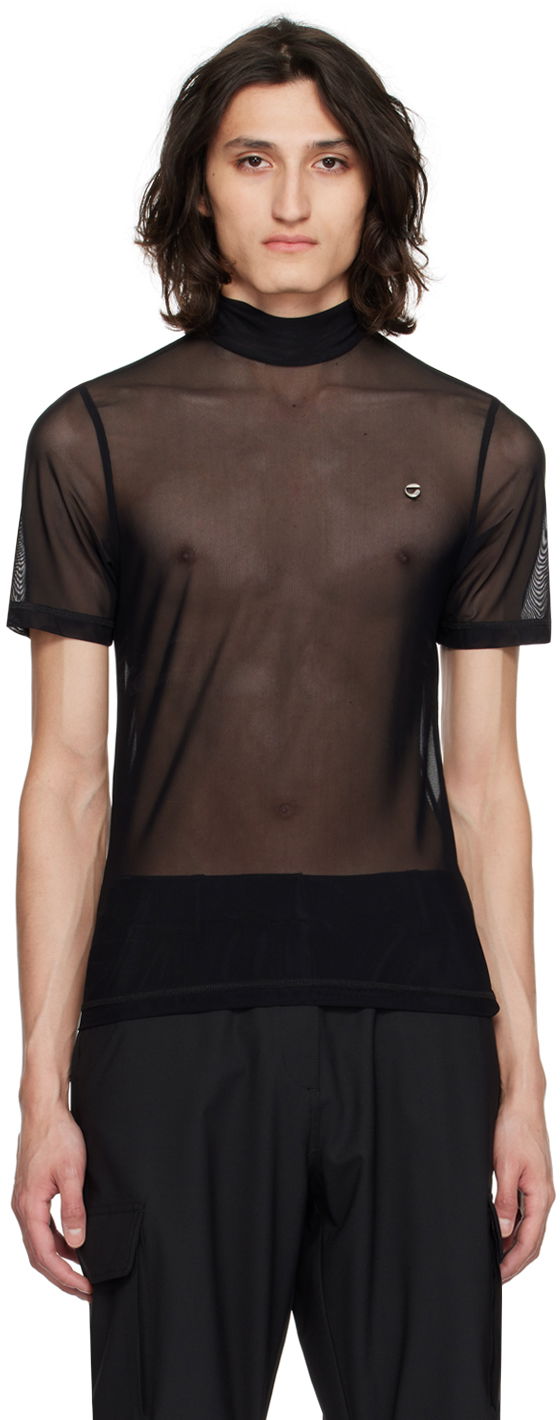 Majica Coperni Coperni Turtleneck Mesh T-Shirt Črna | COPJS20BIS557MEN