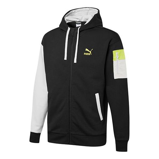 Pulover Puma Retro Colorblock Knit Hooded Jacket Črna | 534813-01