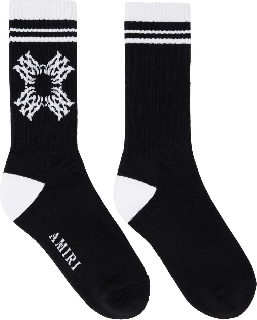 Nogavice AMIRI AMIRI 'MA' Quad Socks Črna | AMACSK1018