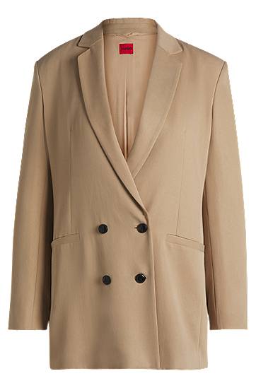 Jakna BOSS Relaxed Fit Double-Breasted Blazer Bež | 50540819, 0