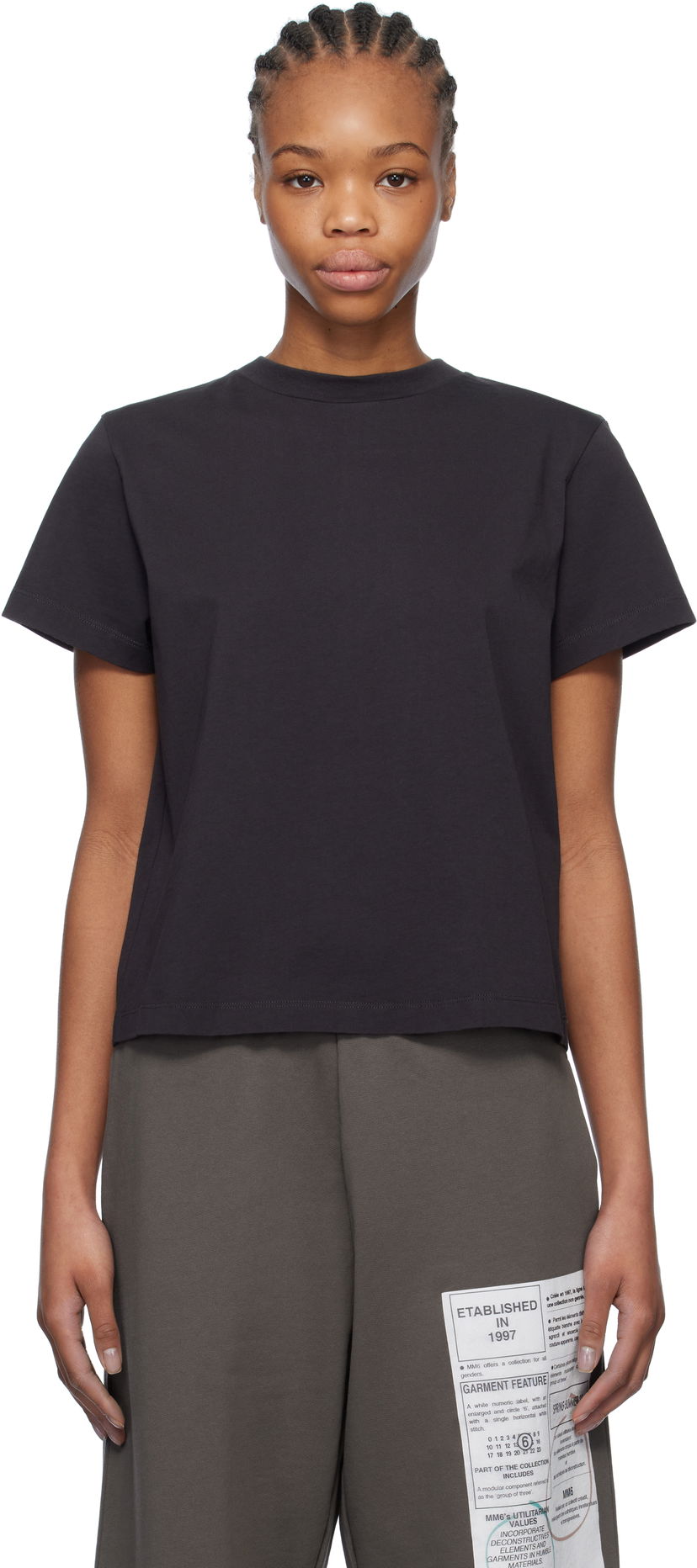 Krop-top Maison Margiela MM6 Maison Margiela Spliced T-Shirt Črna | S52GC0334 S24311