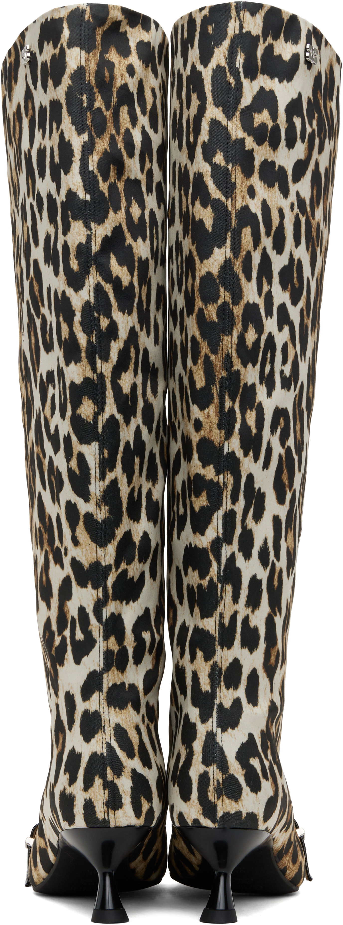 Modni dodatki GANNI GANNI Slouchy Leopard-Print Kitten Heel Boots Večbarvna | S2877, 1