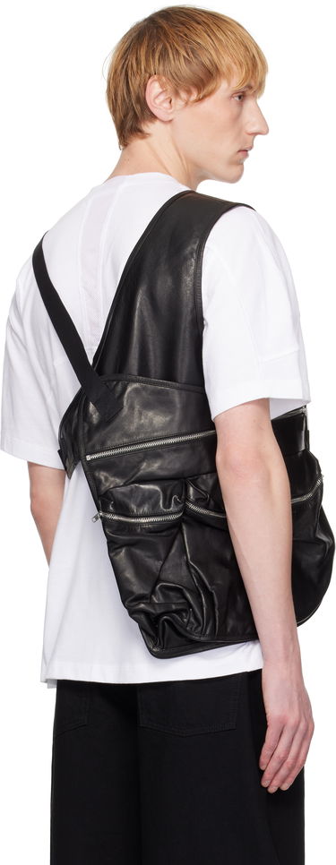 Majica Helmut Lang Helmut Lang Utility Bag Leather Vest Črna | P01HM101, 2